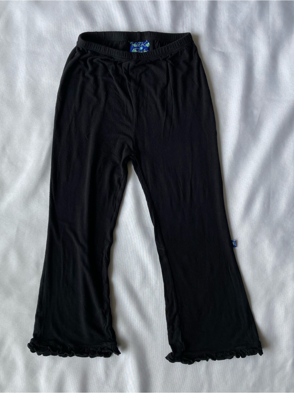 Kickee Pants Black Girls Ruffle Hem Lounge Pants